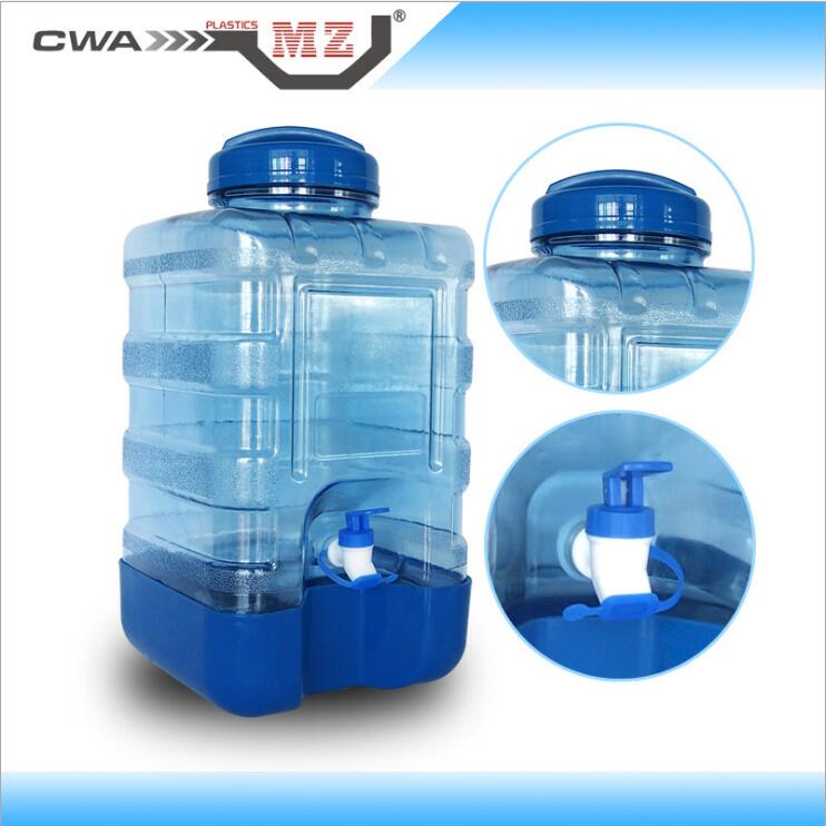 塑料饮水方桶车载户外储水箱带水龙头德国PC料15升