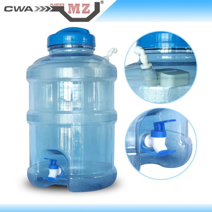 食品级大口5加仑PC水桶带水龙配手提式盖子 装浮球进口PC料18.9L